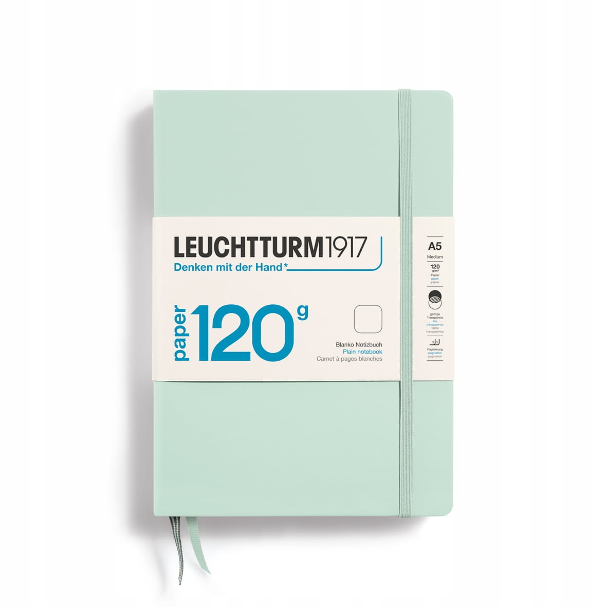 Notatnik Leuchtturm1917 Medium A5, 120g, Gładki, Mint Green