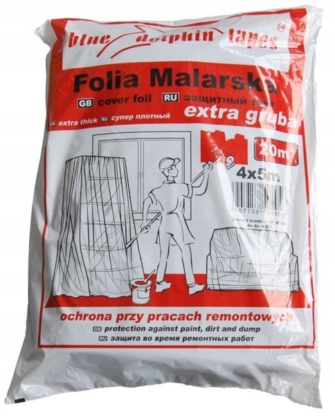 FOLIA MALARSKA EXTRA GRUBA BLUE DOLPHIN 4m x 5m