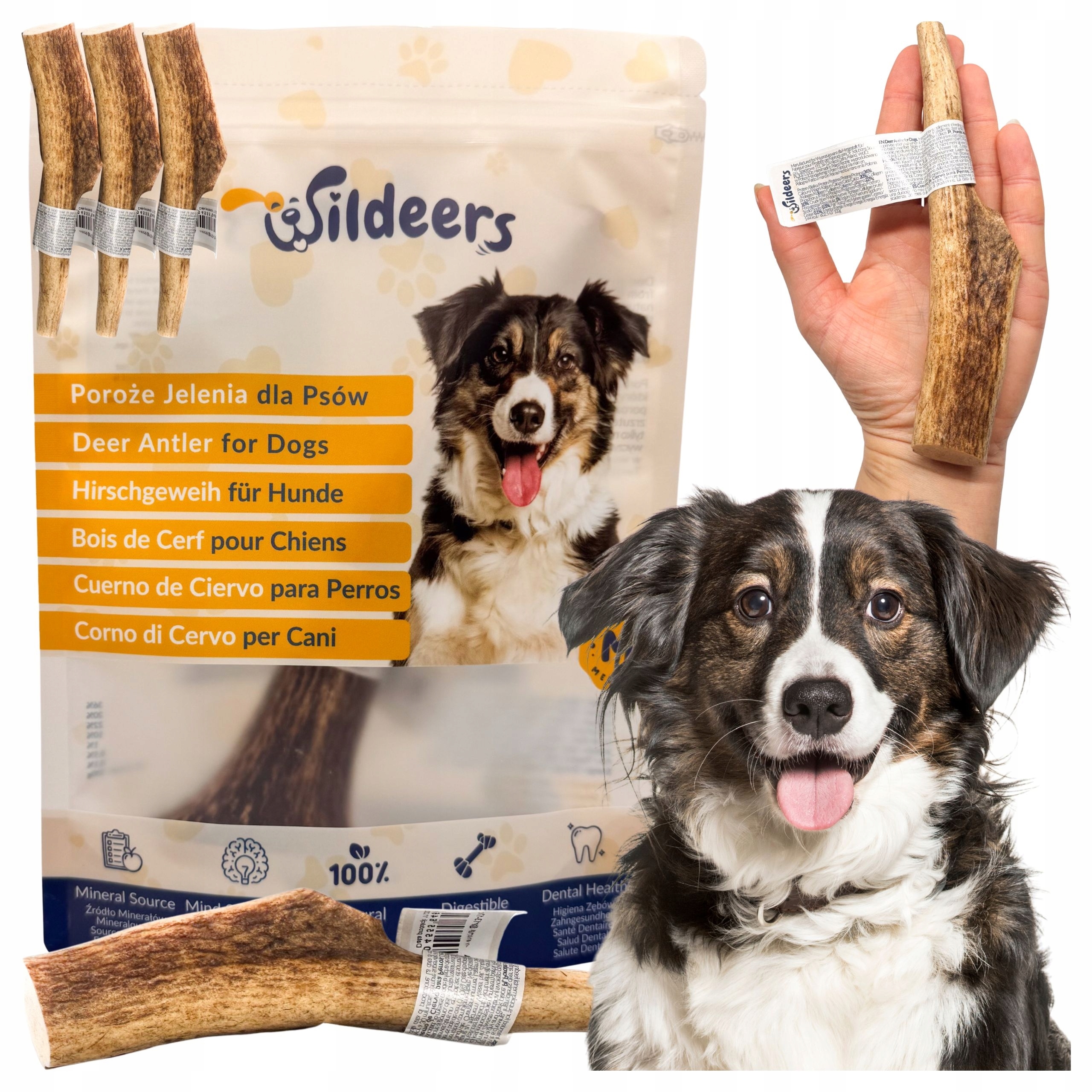 Levně Jelení Parohy Pro Psa Přírodní Kousadla Tvrdé Zdravé Plné Minerálů M 3ks