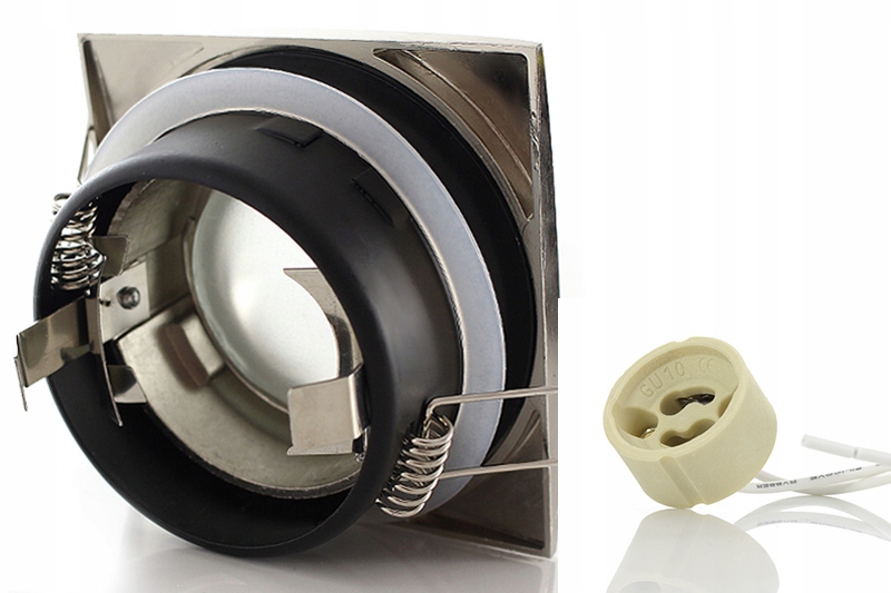 4x OPRAWKA SUFITOWA METALOWA DO ŻARÓWEK LED Kształt kwadratowy