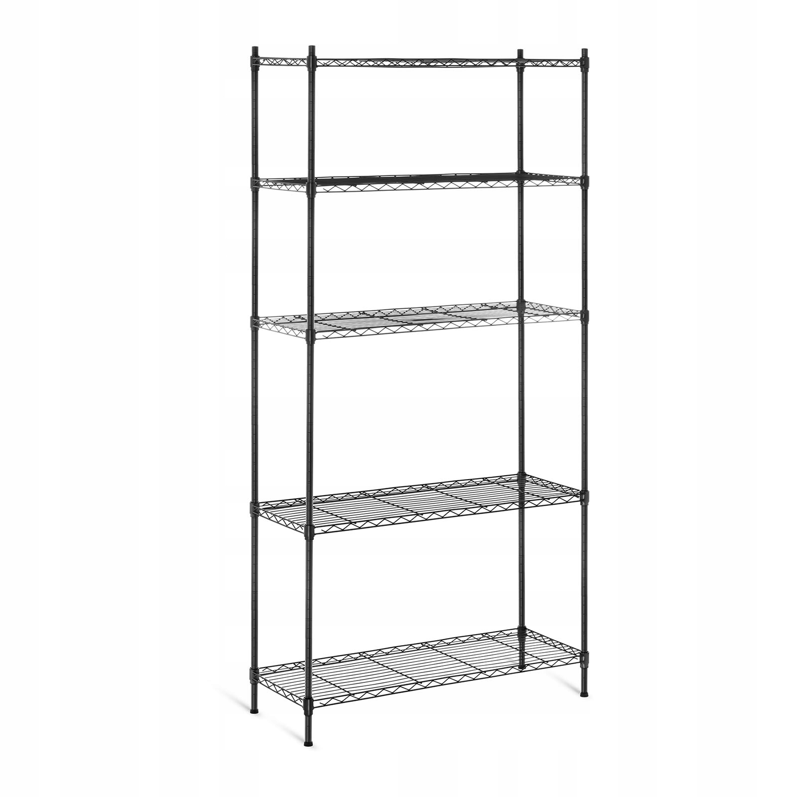 Skladový Regál Drôtený Prelamovaný Kovový Čierny 180X90X35 CM 150 Kg