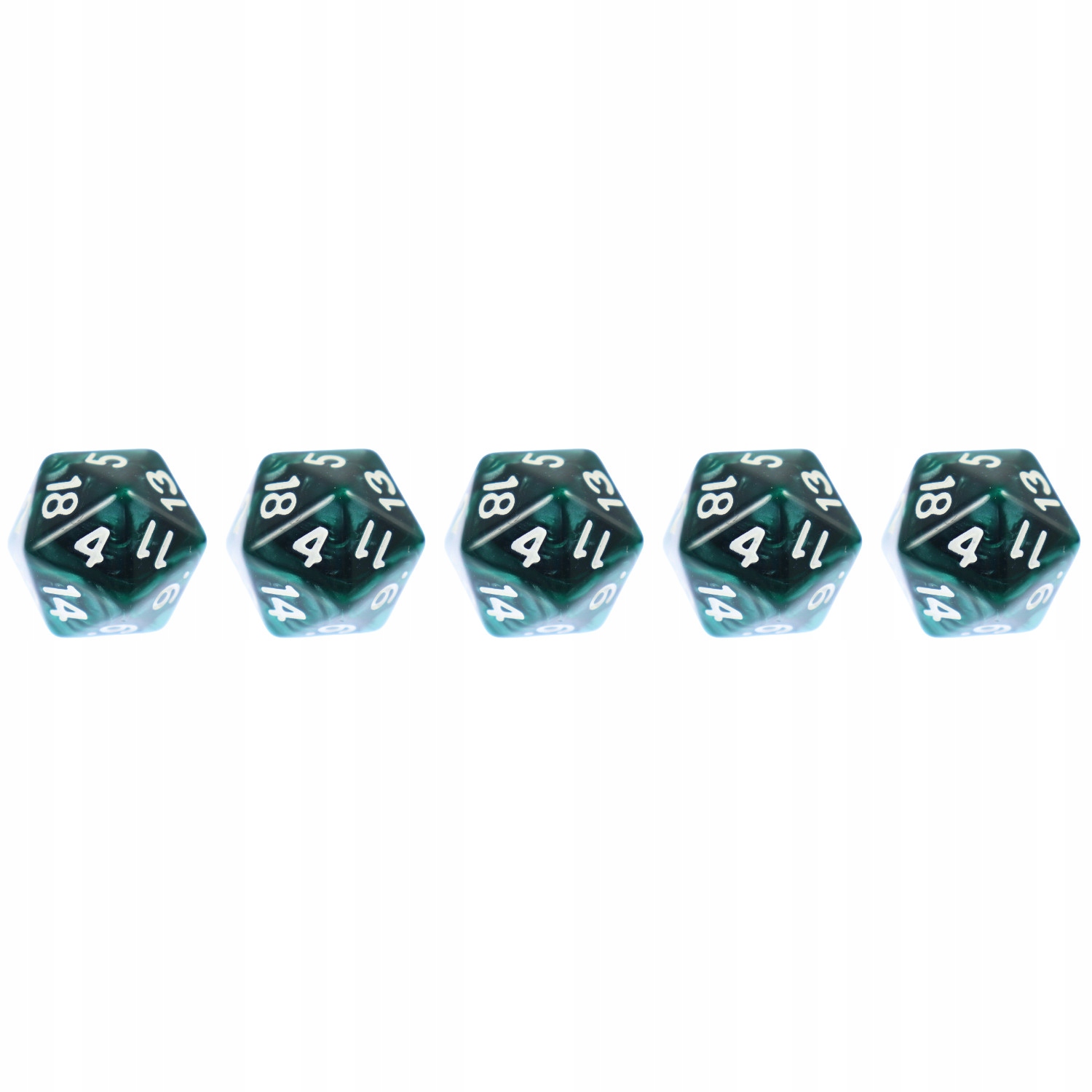 ZESTAW 5 KOSTEK K20 RPG TOKSYCZNA MGŁA KOŚĆ DWUDZIESTOŚCIENNA