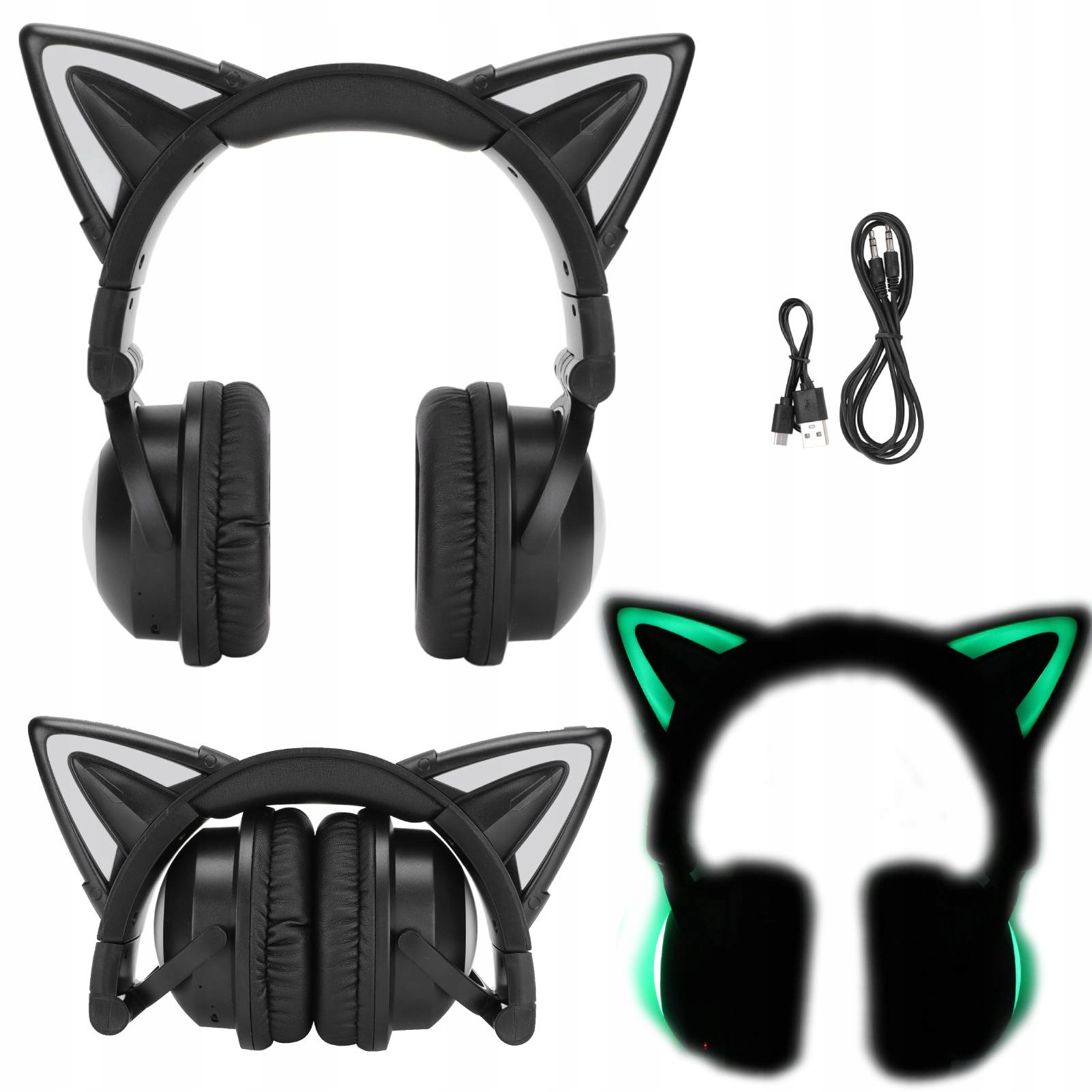 Sluchátka Pro Děti Kočičí Uši Bezdrátová Bluetooth 5.0