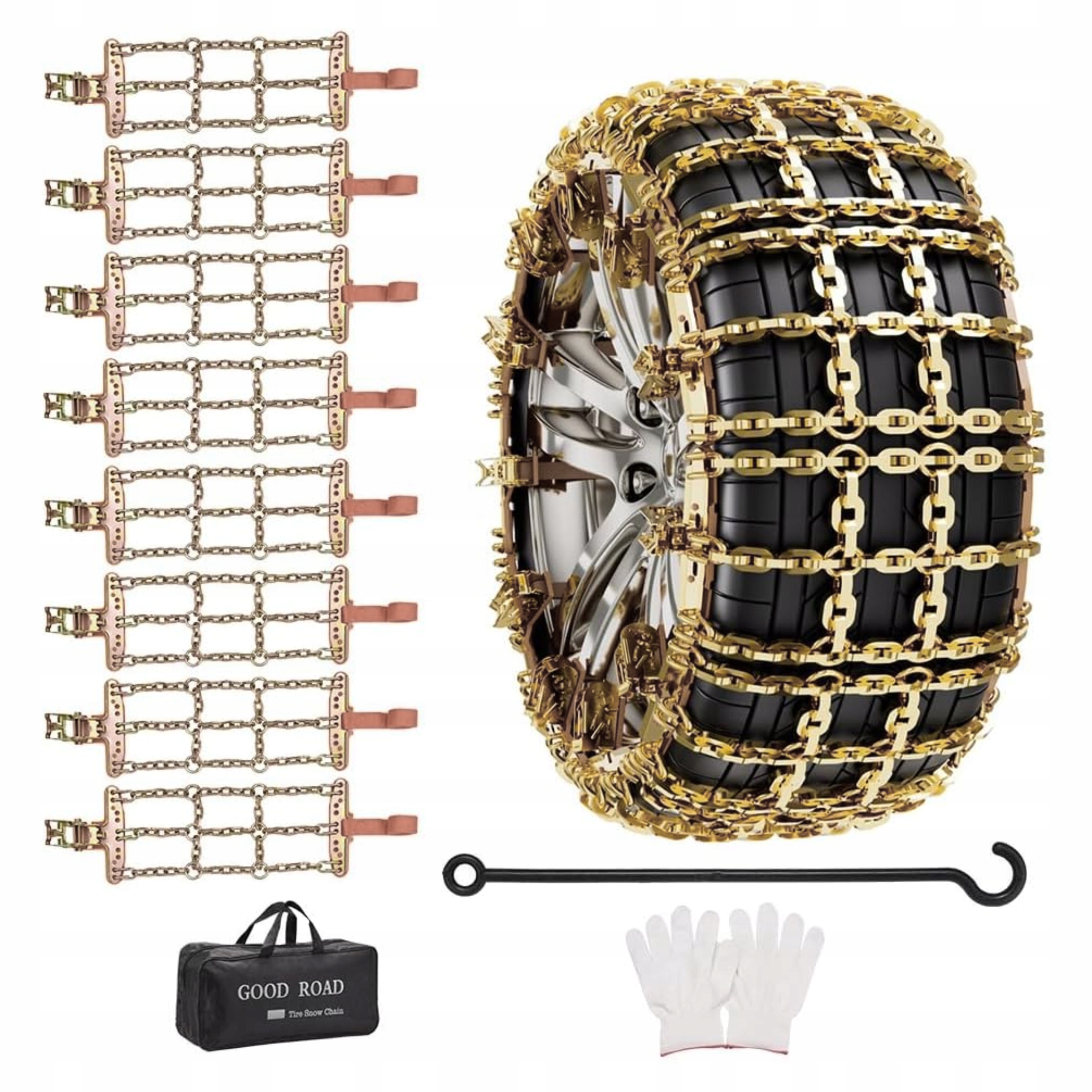 Sněhové Řetězy Kovové 8 Ks Univerzální Na Kola Automobilů Segmentové