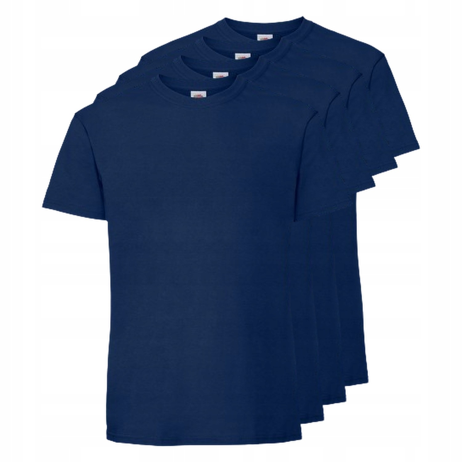 4x Pánské ikonické kroužkované Tričko Fruit of the Loom v tmavě modré barvě, velikost 5XL