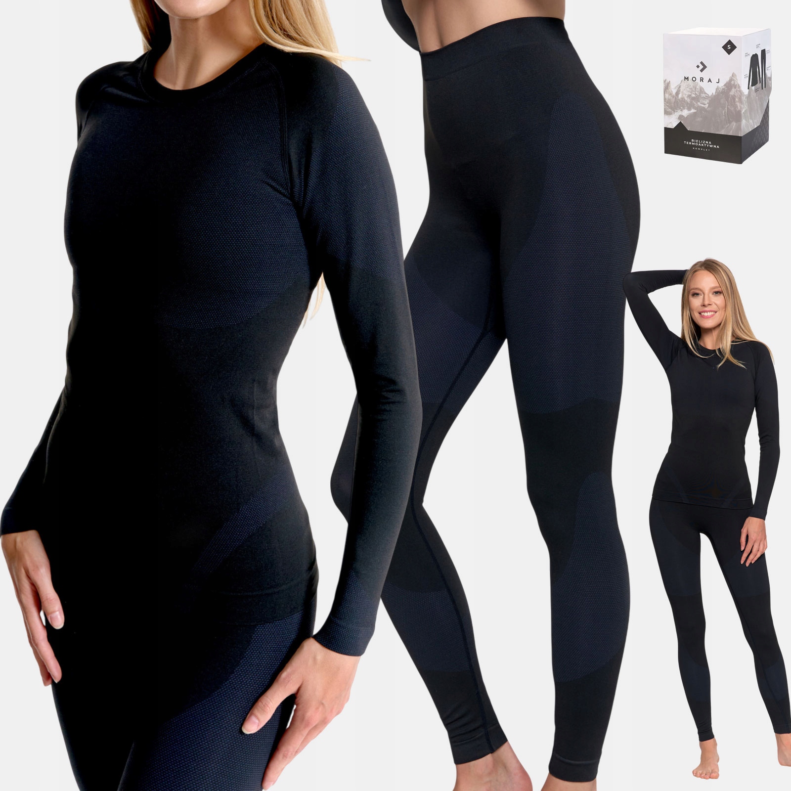Dámské termoaktivní spodní prádlo komplet zima černo-modré XL
