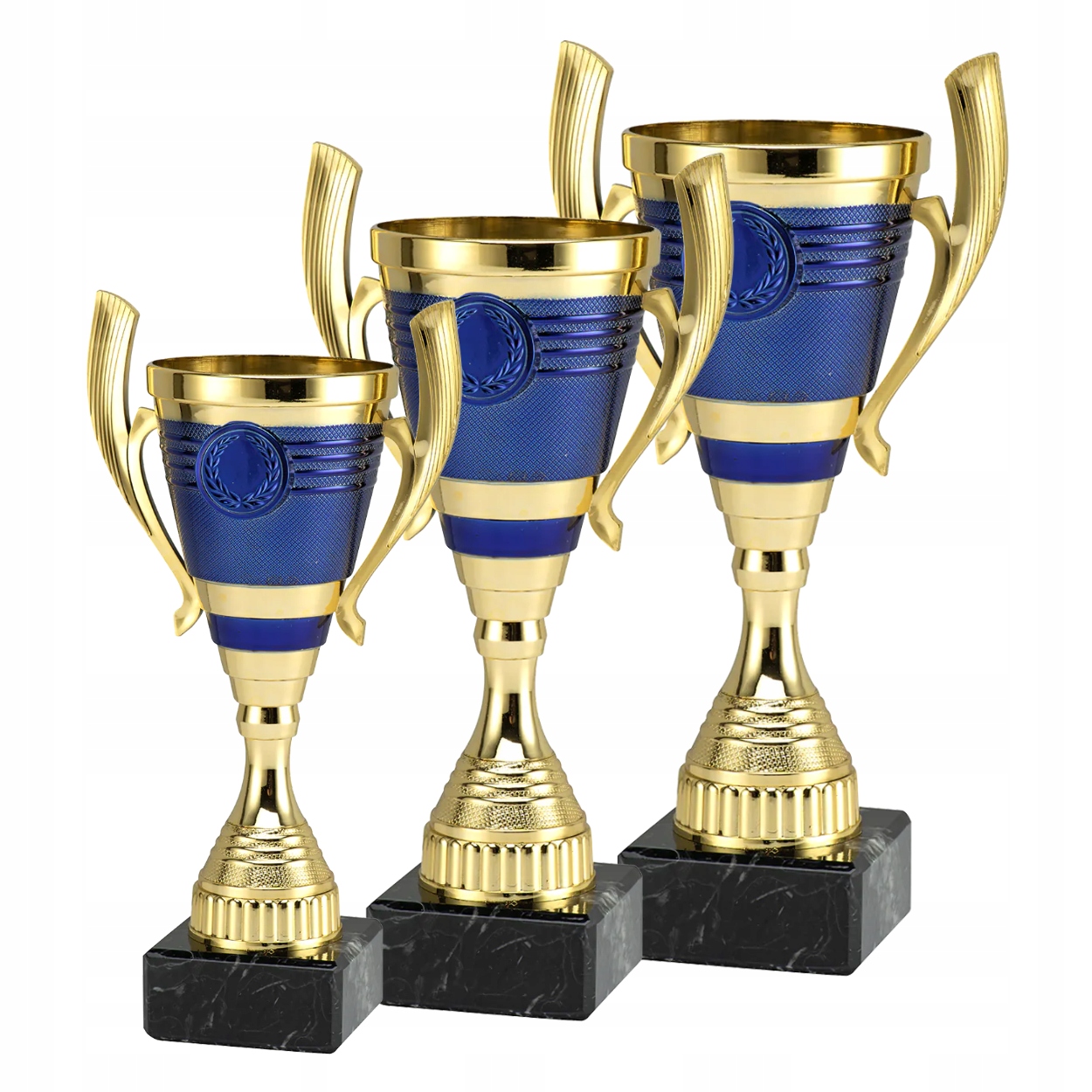 Komplet Trzech Pucharów Zestaw Puchary Trofeum Rodzin Grawer
