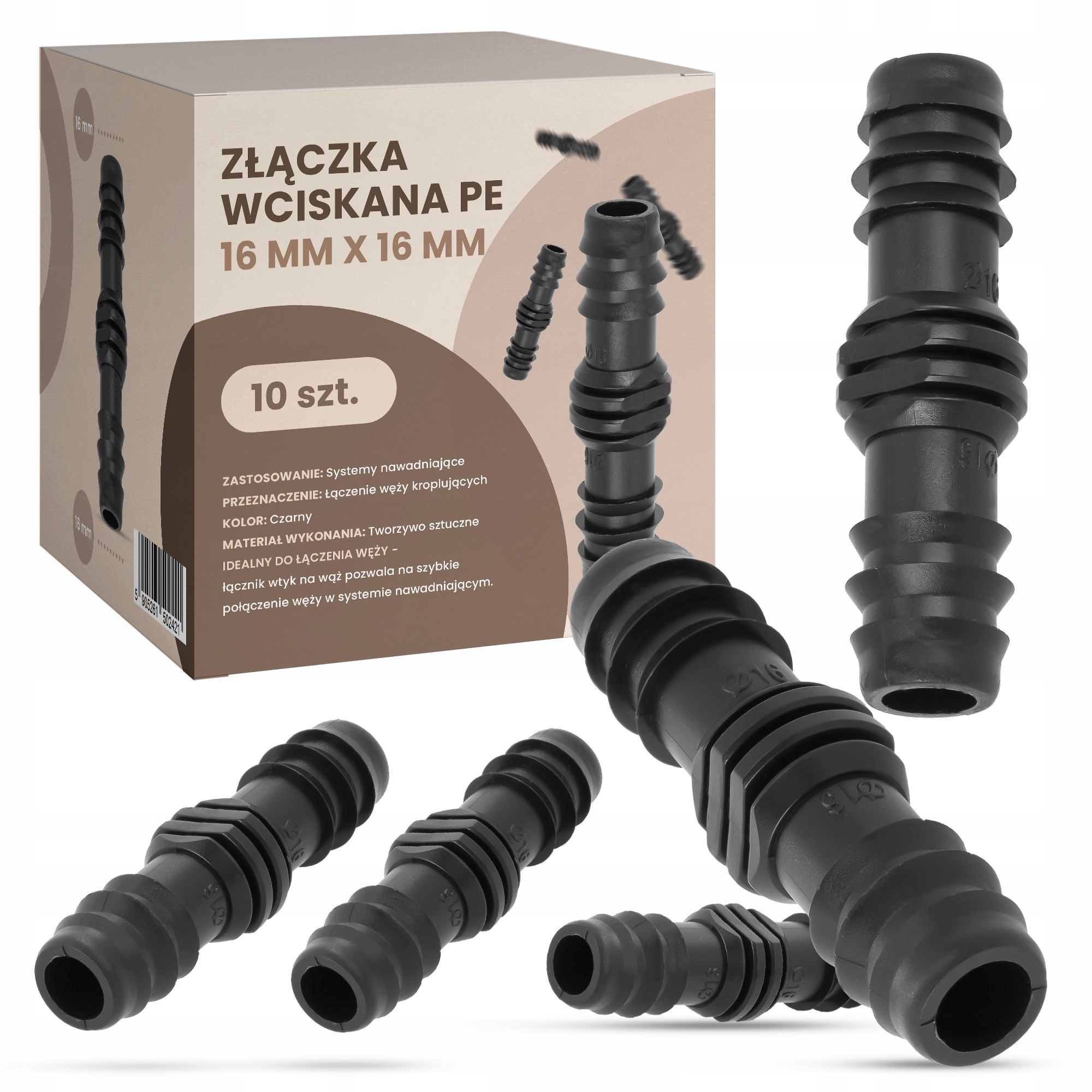 

Złączka Węża Linii Kroplującej fi 16 Zestaw 10szt