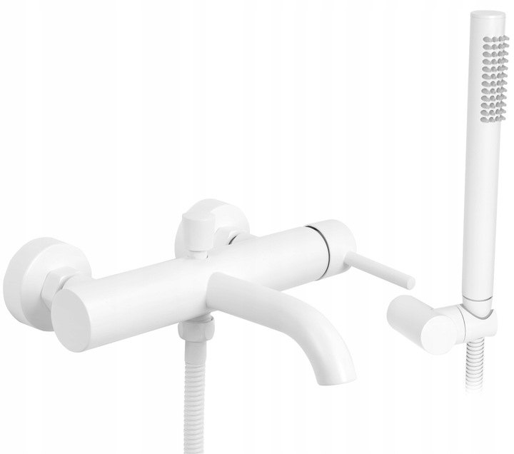 Vaňová batéria s ručnou sprchou Lungo Bielej farby Rea