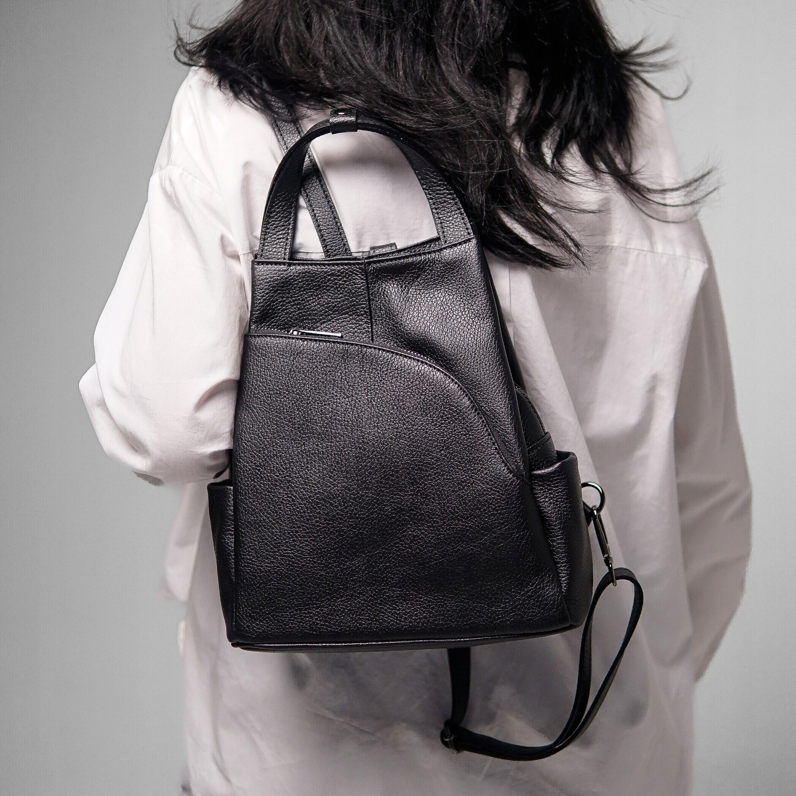 Batoh Dámský batoh z pravé kůže Giusto Černý