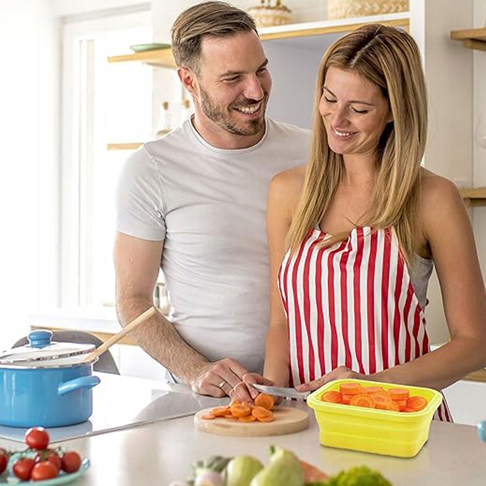 LUNCH BOX SKŁADANY PUDEŁKO ŚNIADANIOWE SILIKON SPOŻYWCZY 4 ROZMIAR 8SZT Marka bez marki