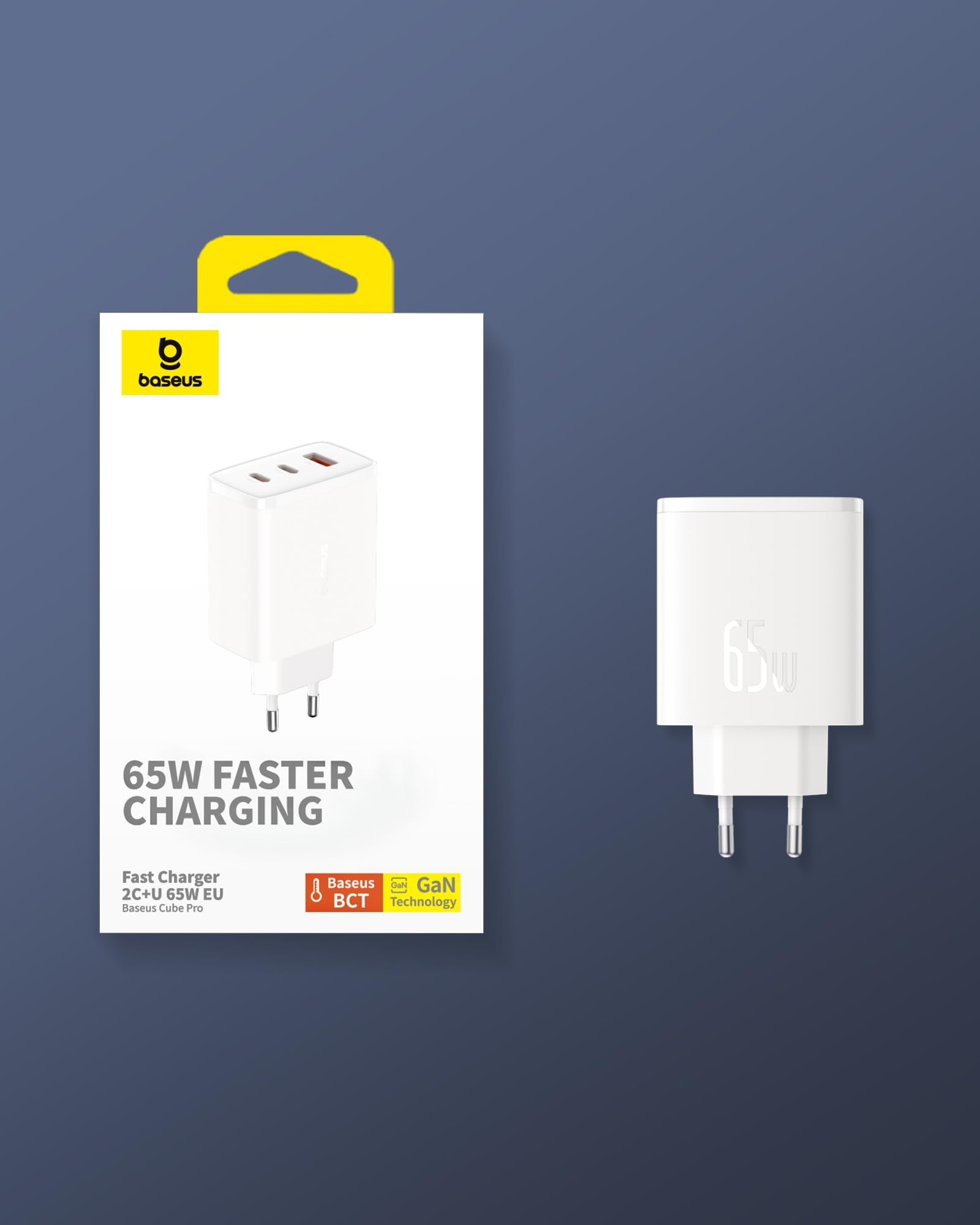 BASEUS Ładowarka USB C 65W 3-Port PD GaN Szybkie Ładowanie MacBook — miniatura 8