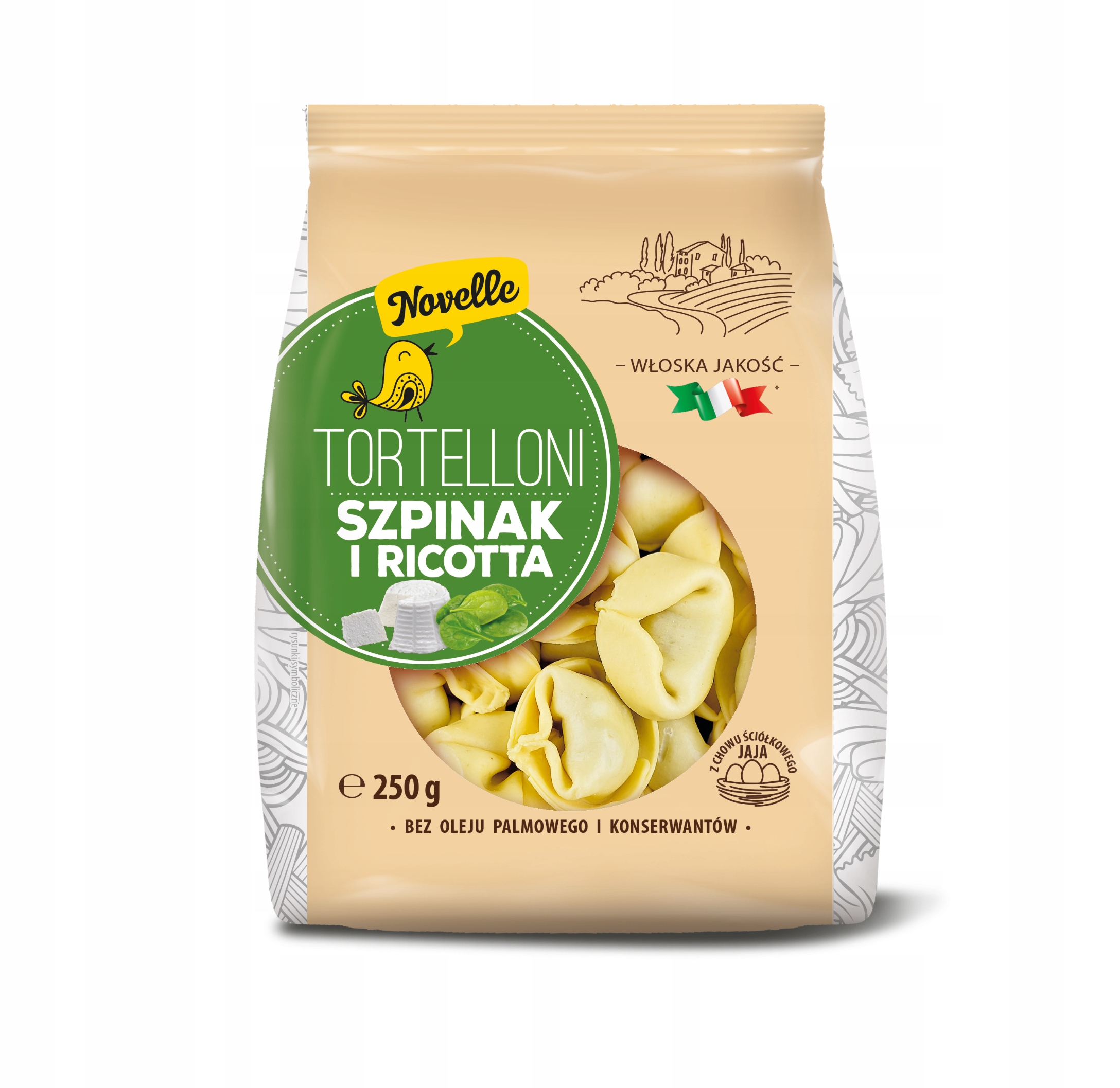 Levně 4x Novelle Těstoviny Tortellini Špenát Ricotta 250G Italská kvalita X2