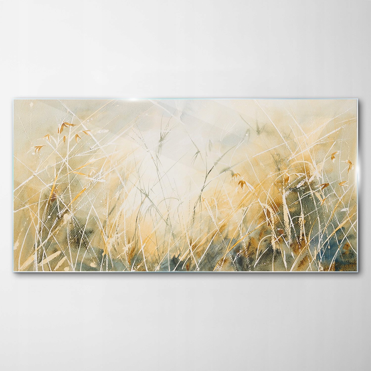 Obraz na skle Dekor Akvarely Tráva Lúka 140x70