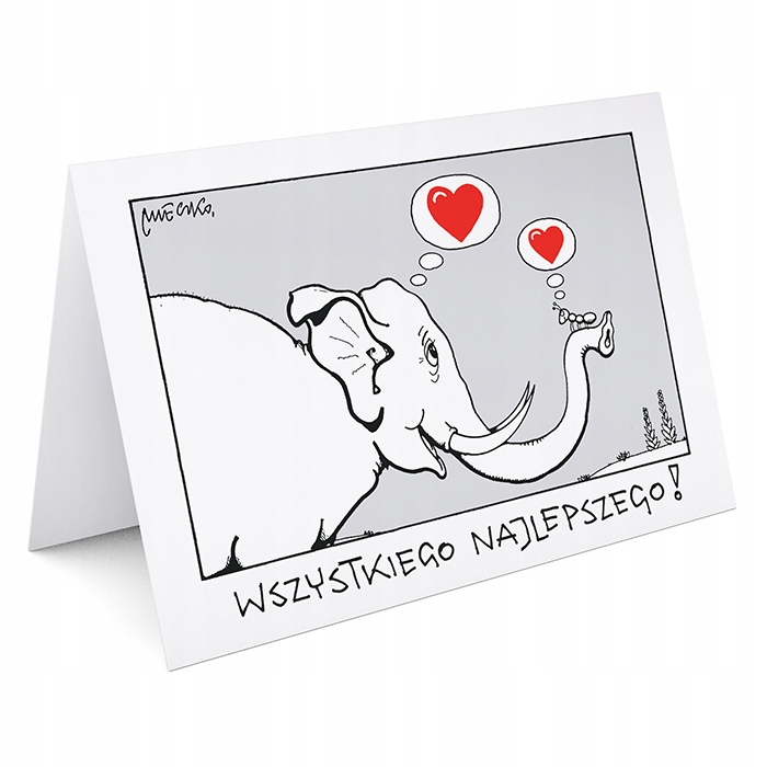 KARNET KARTKA ŚLUB SŁOŃ I MRÓWKA ANDRZEJ MLECZKO