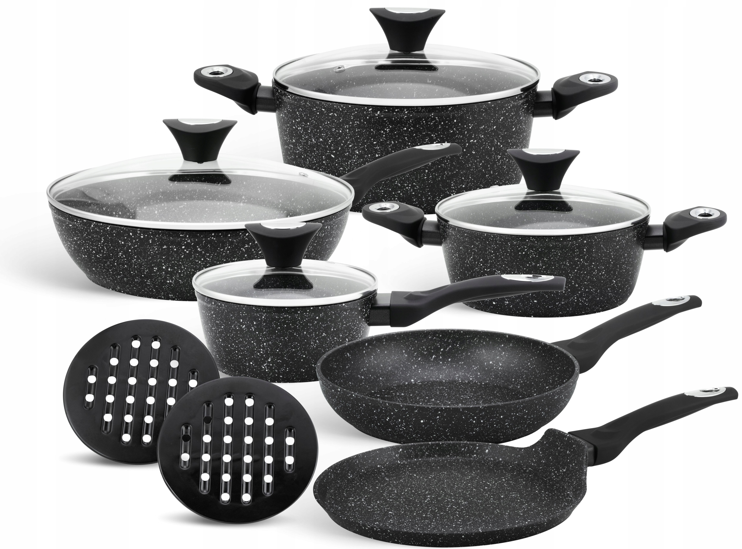 

Komplet Garnków Marmurowych Patelnia Garnki Zestaw