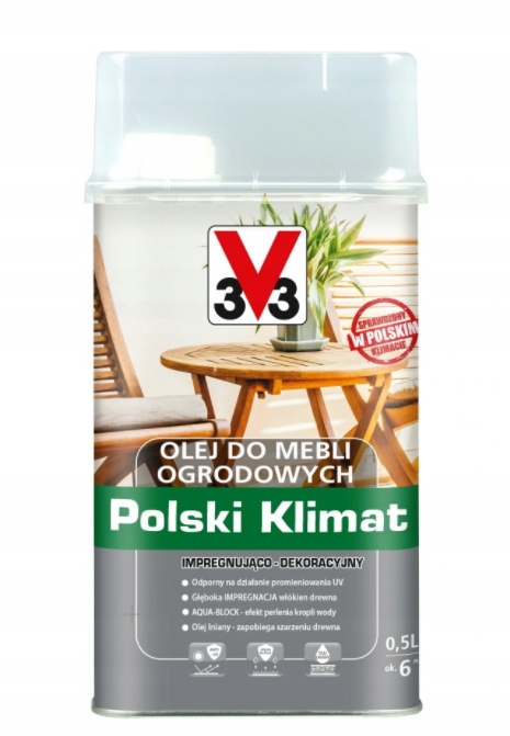

Olej do mebli ogrodowych Polski Klimat V33 0,5 L