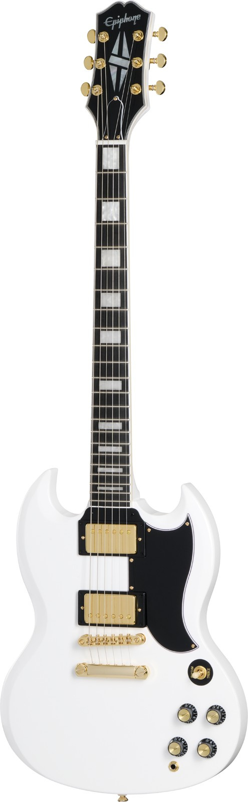 Epiphone Sg Custom (2 snímače typu humbucker, včetně prémiového obalu) Alpine White