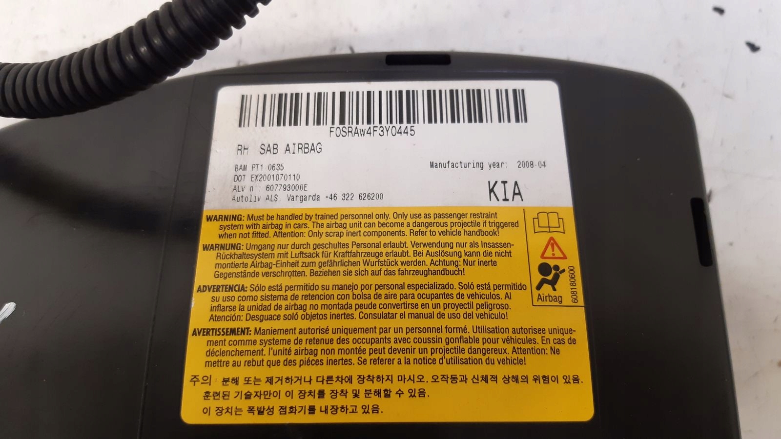 airbag sedile Destro Kia Ceed e 2,0 CRDI HB