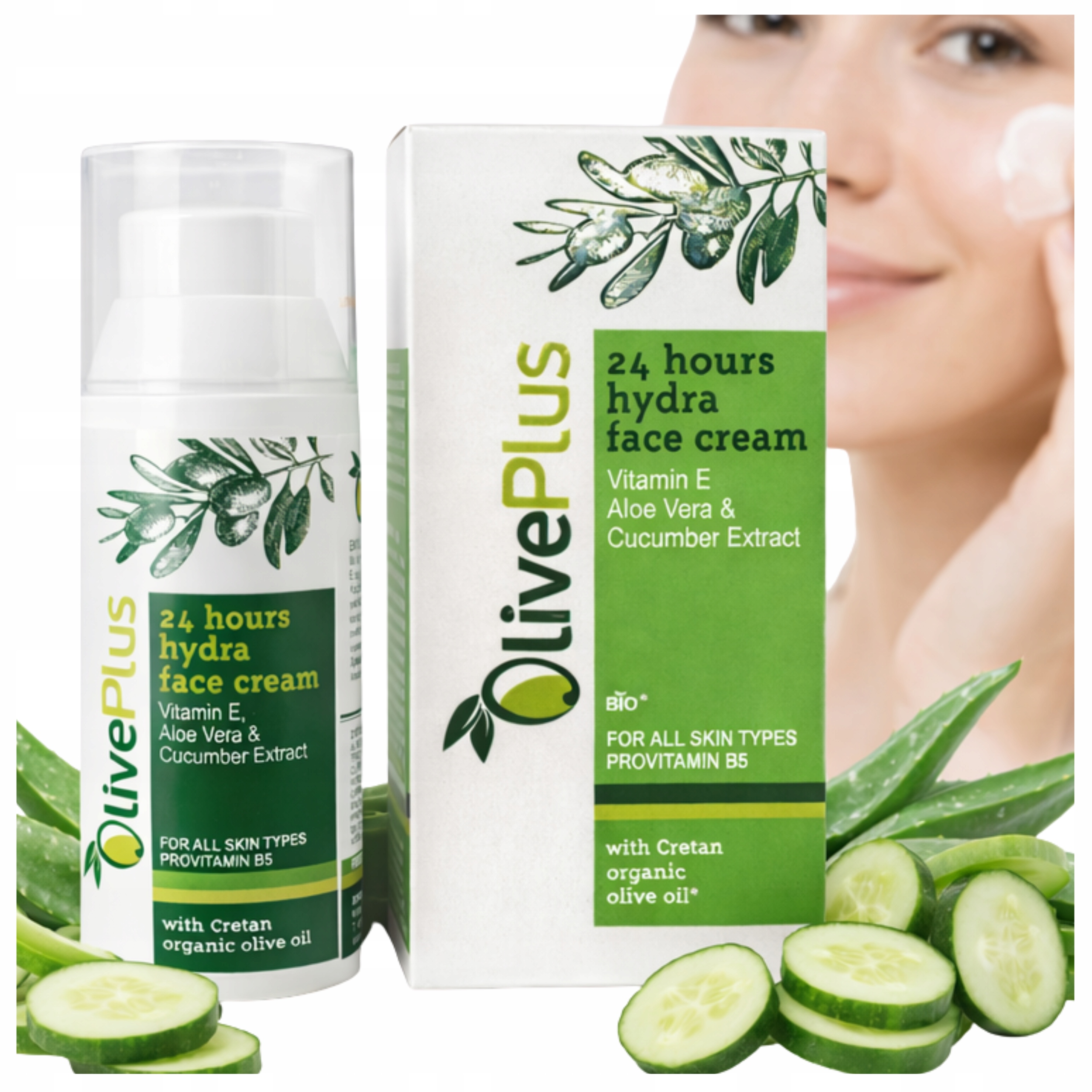 Hydratační Pleťový Krém Vitamín E Olej Extrakt Z Aloe Vera A Okurky
