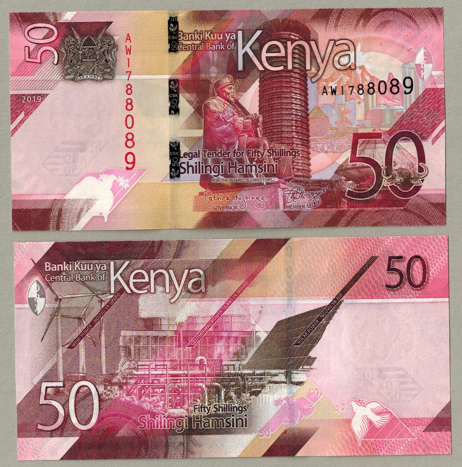 Kenia 50 Shillings 2019 P-52 UNC