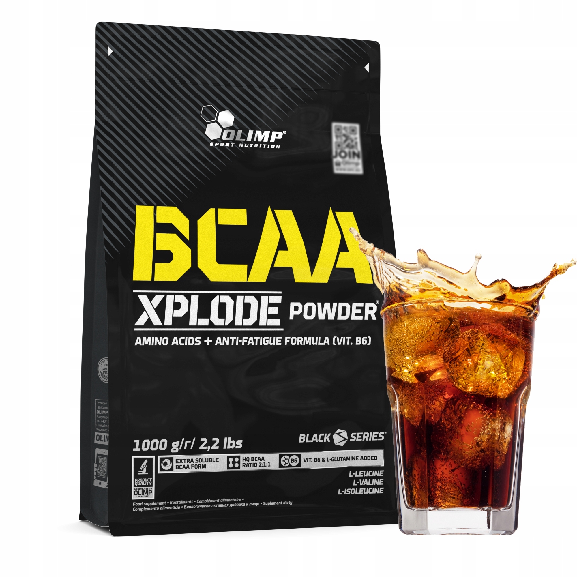 Olimp Bcaa Xplode 1000 g L-glutamin Aminokyseliny Eaa Cola