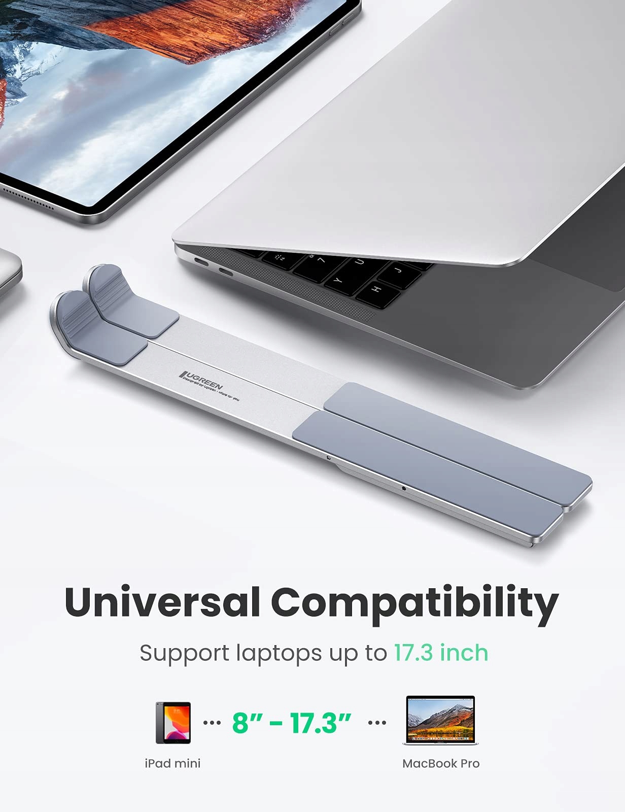UGREEN ALUMINIOWY STOJAK NA LAPTOP REGULOWANY ERGONOMICZNY DO 17.3 CALA — miniatura 8