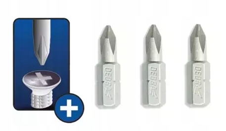 DEDRA KONCÓWKI WKRĘTAKOWE BITY Phillips PH2x25mm 18A02PH20-03 EAN (GTIN) 5902628172723