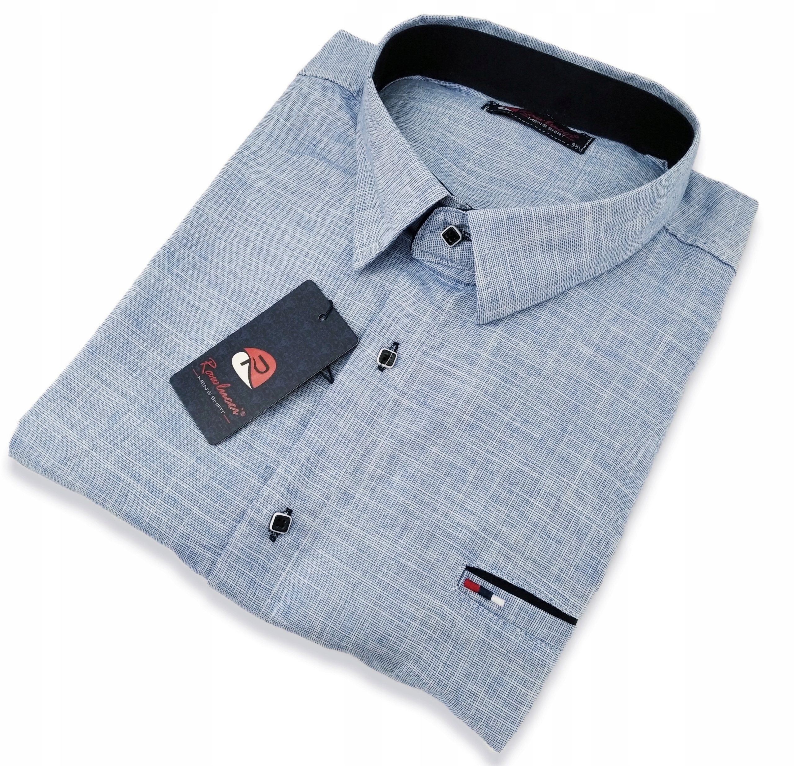 KOSZULA MĘSKA DUŻA BŁĘKITNA SIGN 015 BIG 5XL Wzór dominujący bez wzoru