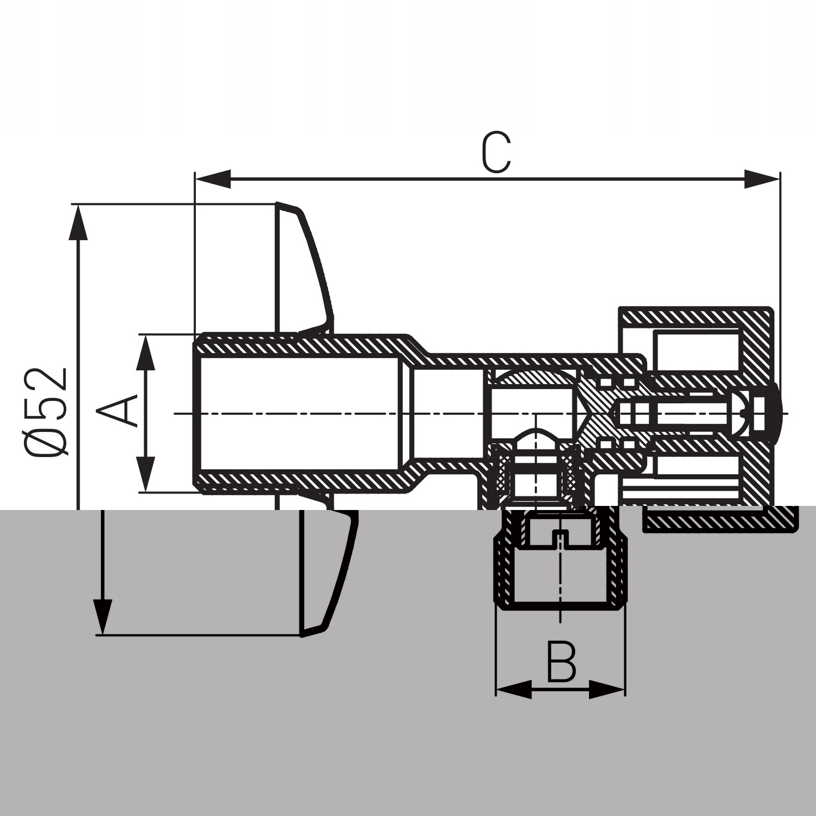 FERRO ZAWÓR KULOWY KĄTOWY Z ROZETĄ 1/2''x3/4'' Marka Ferro
