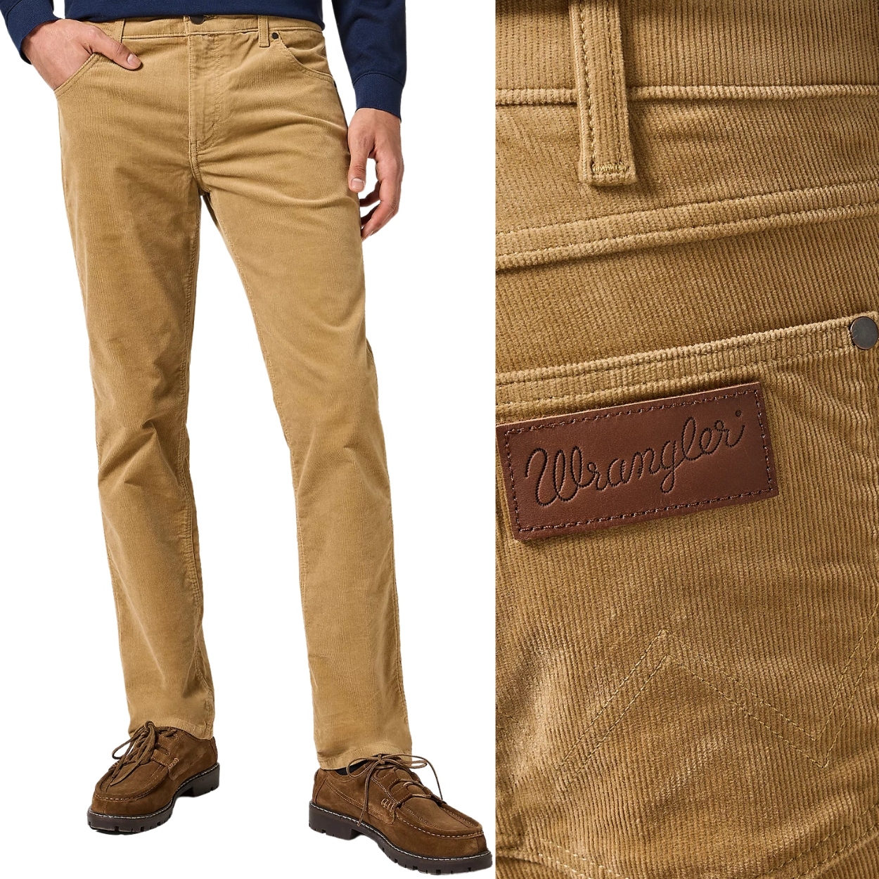 Wrangler Greensboro Tigers Eye jednoduché látkové kalhoty W40 L34