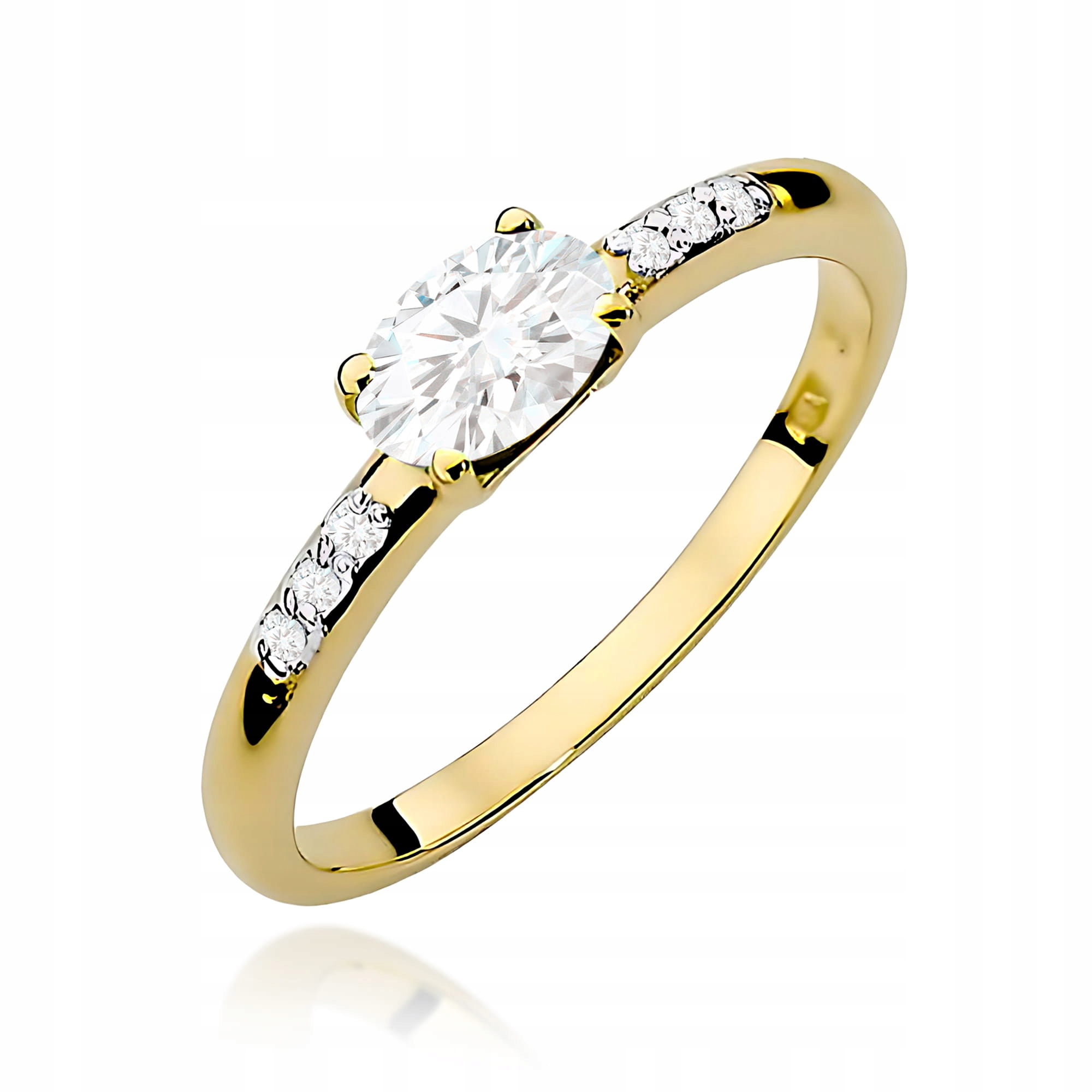 Zlatý Prstýnek 585 S Diamantem 0.43 ct Gravírování Bonus r24