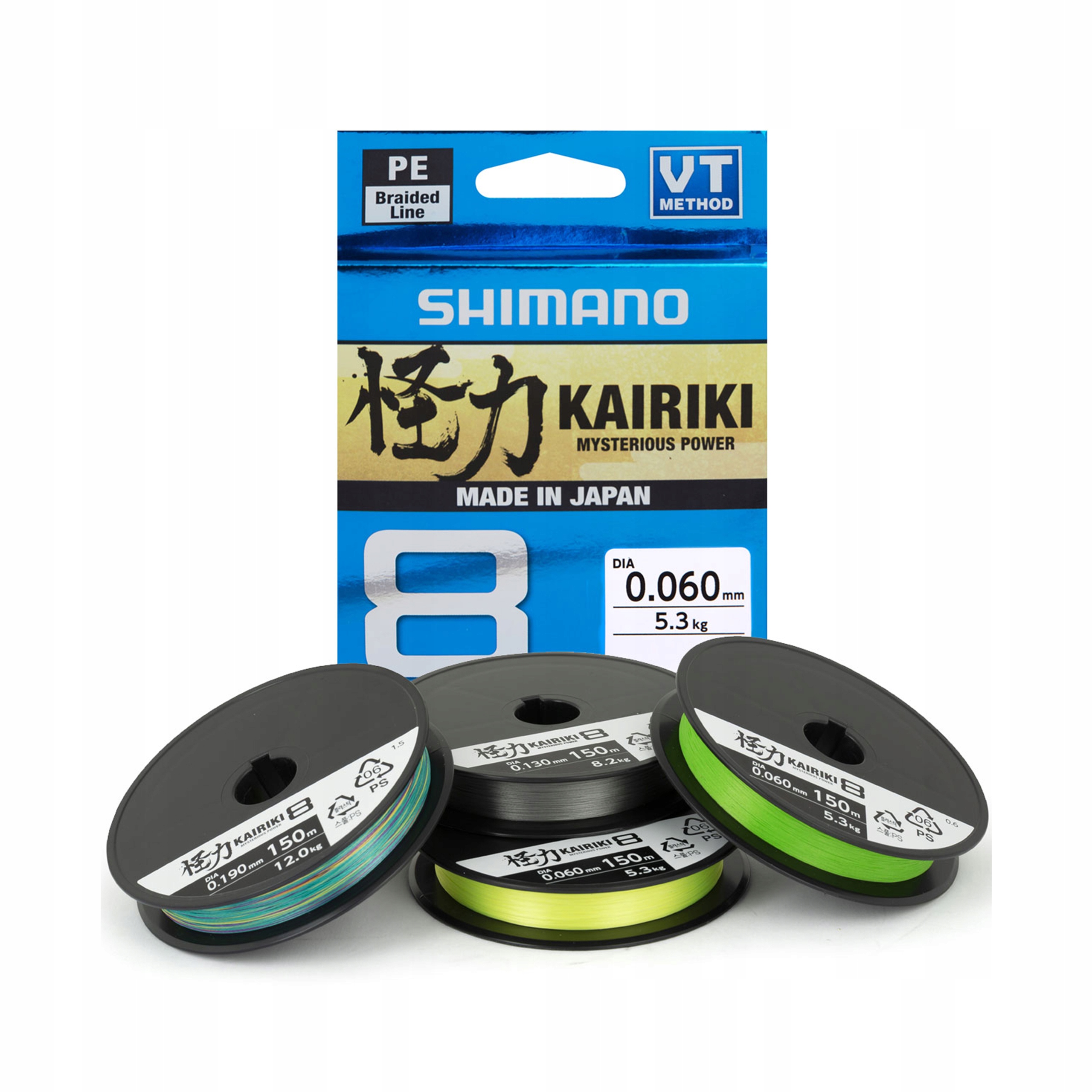 Šňůra Shimano Kairiki 8 0,100 mm x 300 m Mantis Green