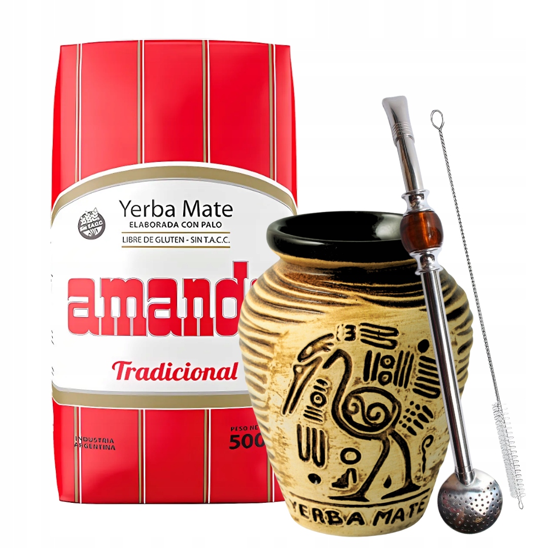 Levně Sada Yerba Mate Amanda Elaborada Tradicional Kalabasa a Bombilla
