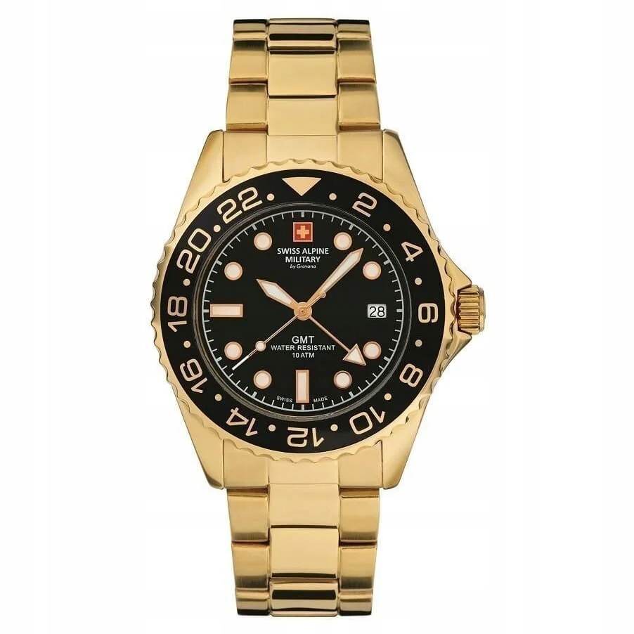 Originální Hodinky Swiss Alpine Military Gmt SAM7052.1117 Nápad Na Dárek