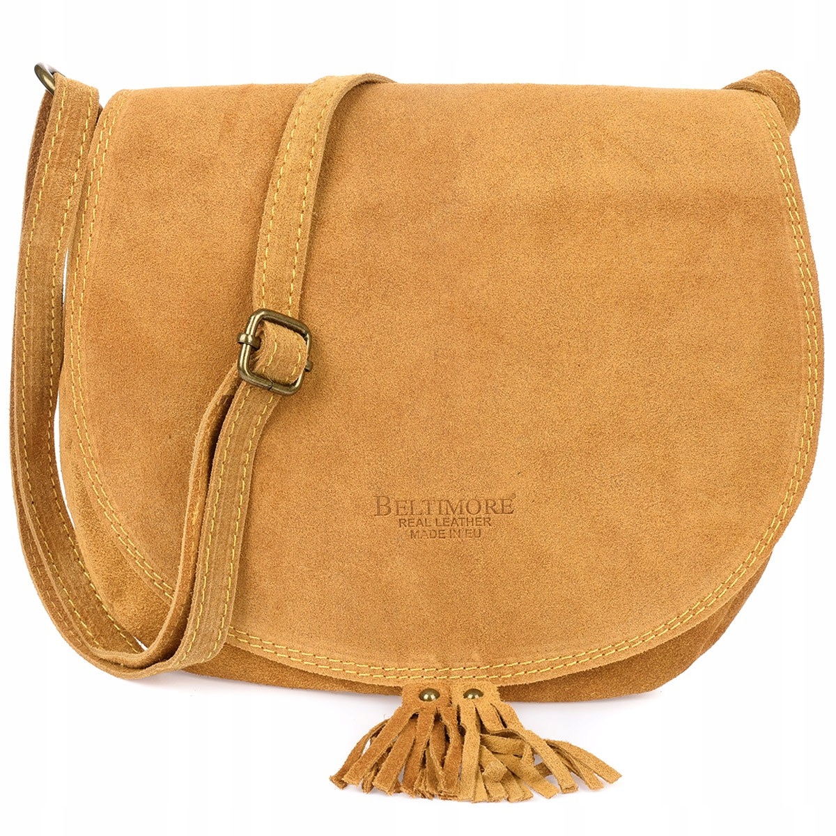 Kožená dámská kabelka podkova kabelka přes rameno dámská italská semišová kůže