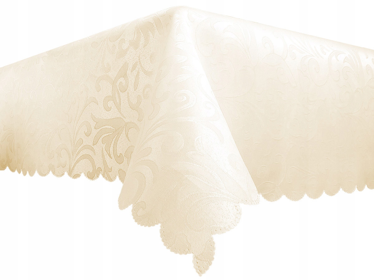 OBRUS PLAMOODPORNY STÓŁ 140x180 ECRU 100 % JAKOŚĆ