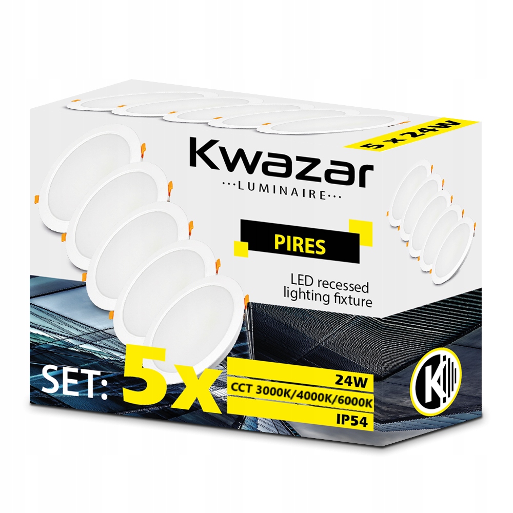 Led Panel Cct Stropné Svietidlo 24W IP54 230V Kúpeľňová Podbitka Variabilná Farba