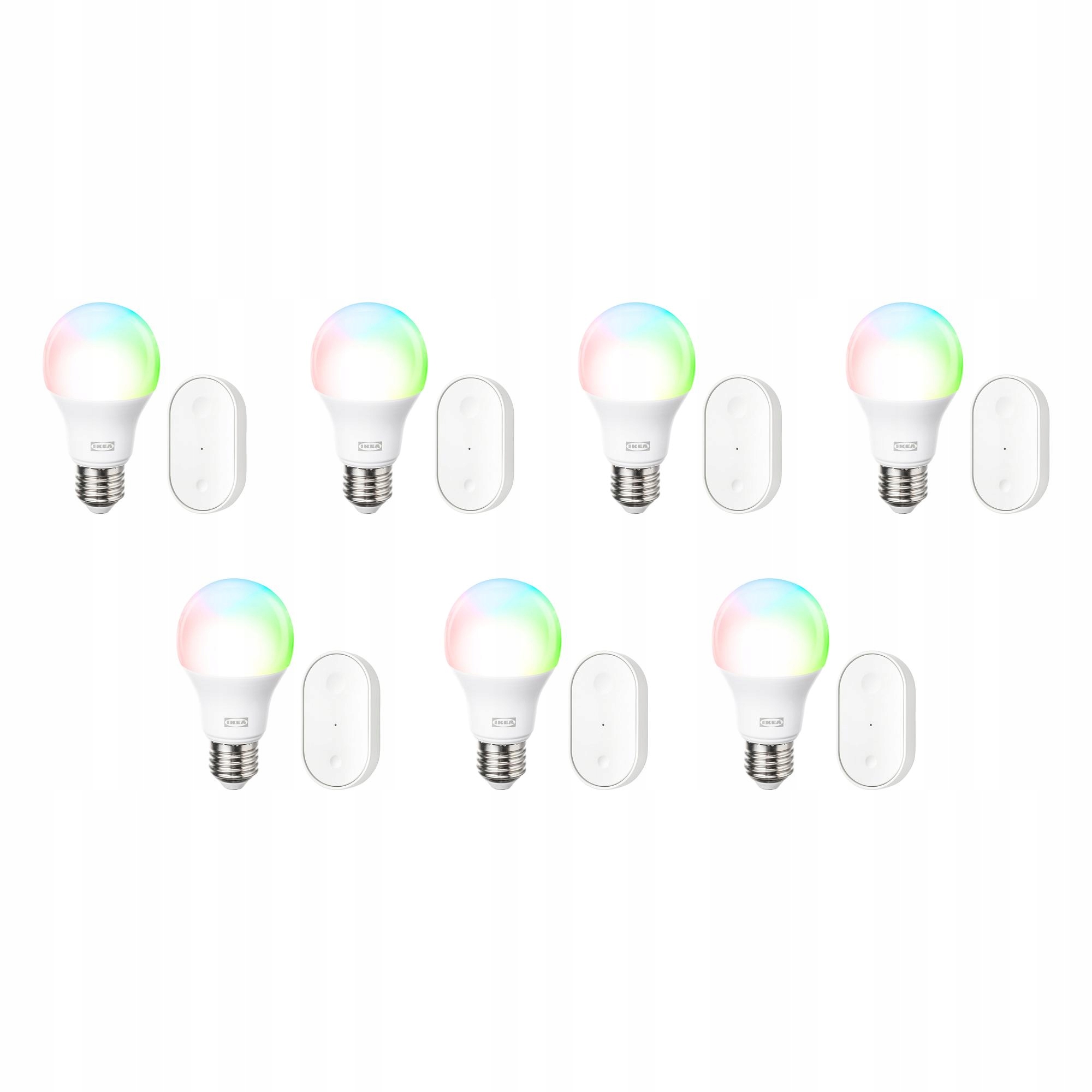 7 ks Smart Led žárovka E27 Rgbw Startovací Sada Kajplats