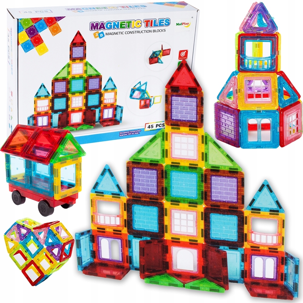 3D MÁGNESES ÉPÍTŐKOCKÁK Oktató puzzle 45 db-os