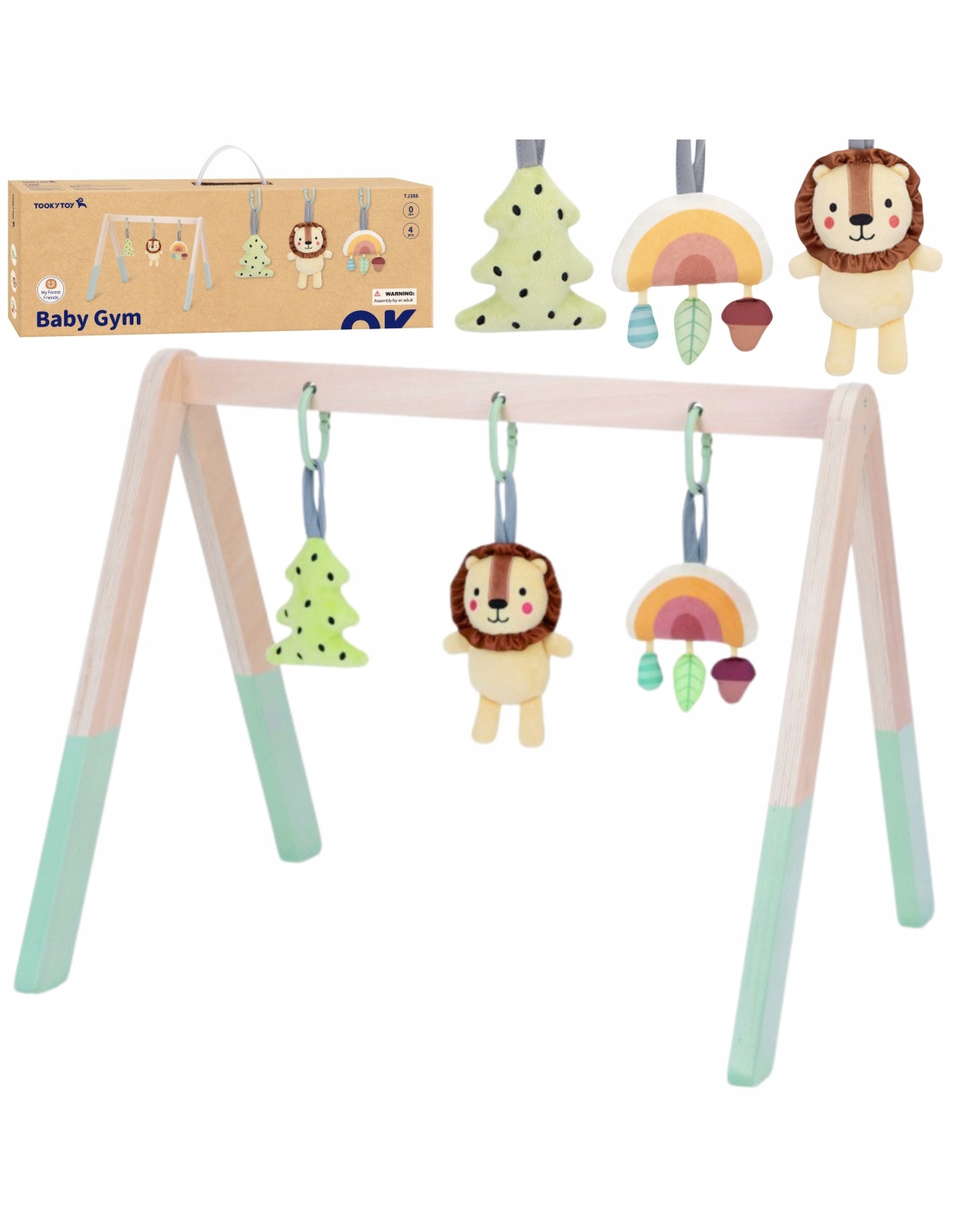 Baby Gym Stojak Edukacyjny Gimnastyczny 3 Zawieszki Edukacyjny Tooky Toy