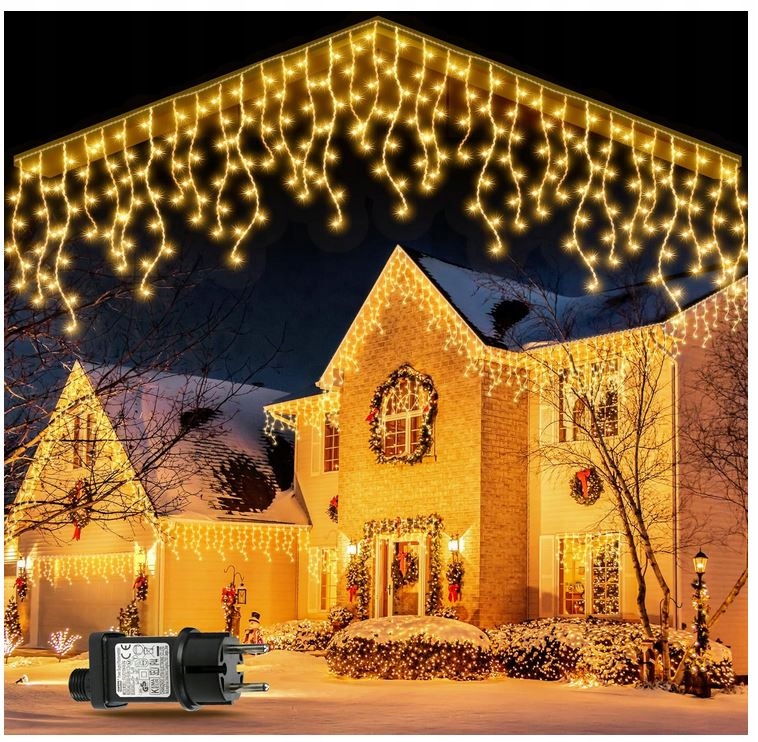 Kurtyna Świetlna Lampki Dekoracyjne Do Sypialni 6x3M 600 LED — miniatura 12