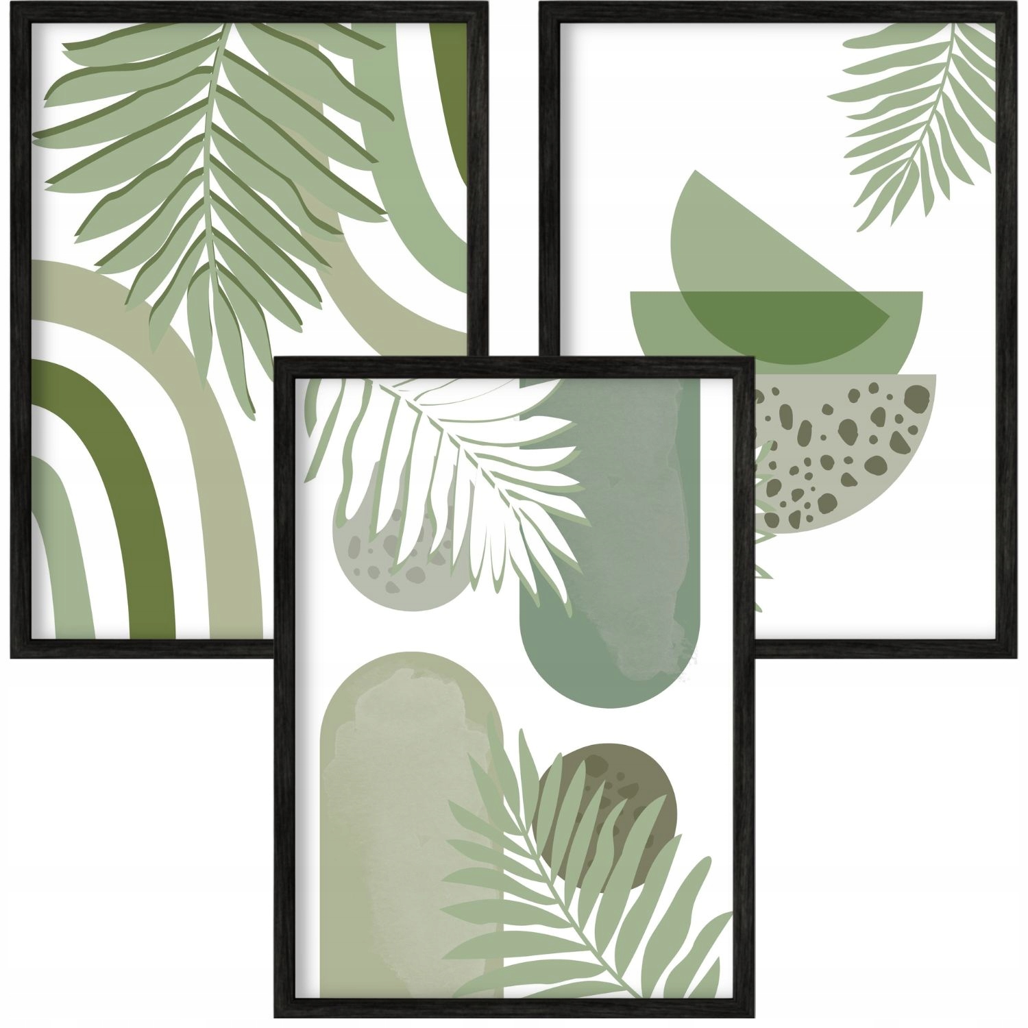 Sada 3 Plakátů Obrazy 100x70 Boho Minimalismus Tvary Triptych Diptych Umění