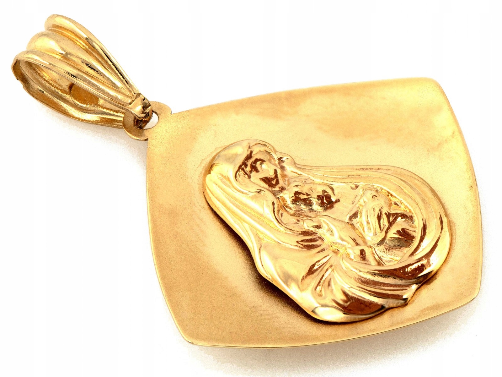 Zlatý medailon Matka Boží s dítětem 585, busta Panny Marie 14kt