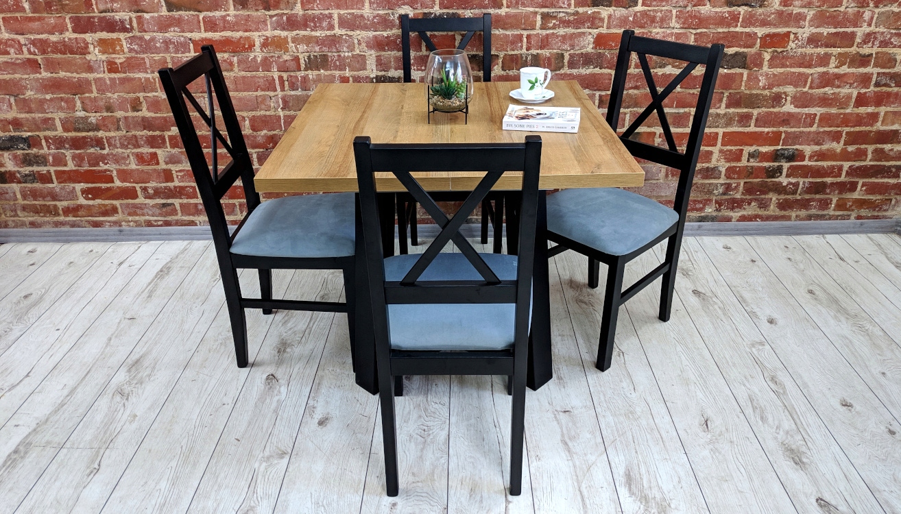 Nowoczesny stół kwadratowy + 4 krzesła do kuchni Kod producenta drew-1/2