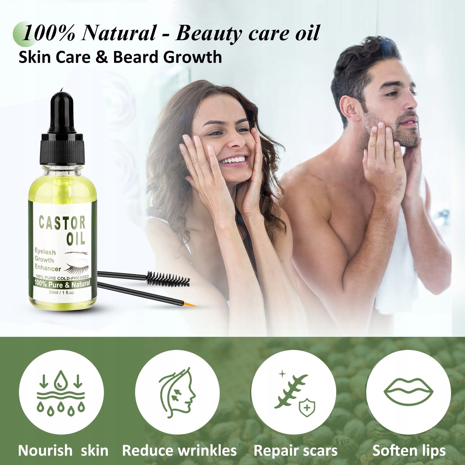 BIO RIZINUSÖL Olej Rycynowy 100% Naturalny Do Włosów Rzęs Brwi Brody 30ml — miniatura 5