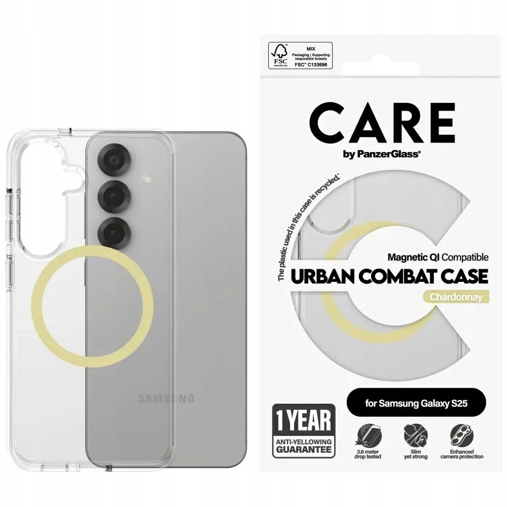 Etui Care by PanzerGlass Flagship Urban Combat Chardonnay Qi do Samsung