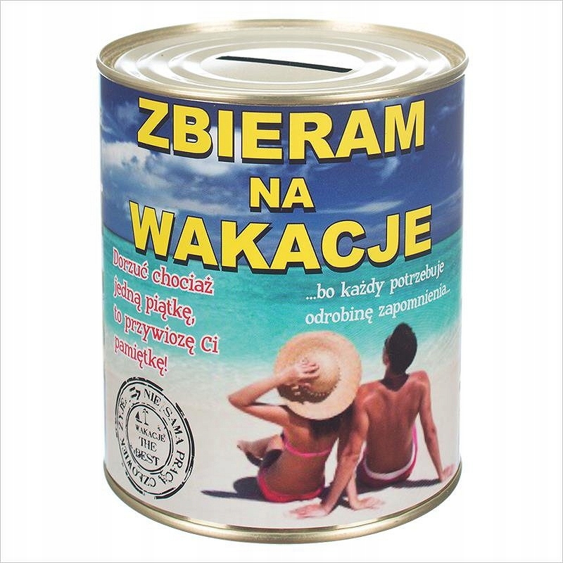 

Skarbonka Zbieram Na Wakacje prezent 18 30 40 50