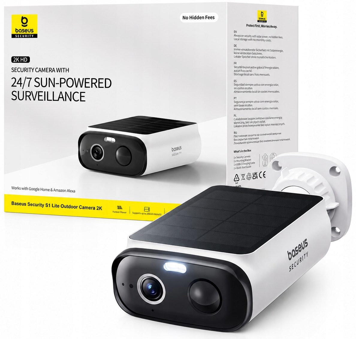 Kamera zewnętrzna Baseus Security S1 Lite 2K Hd z solarem biała