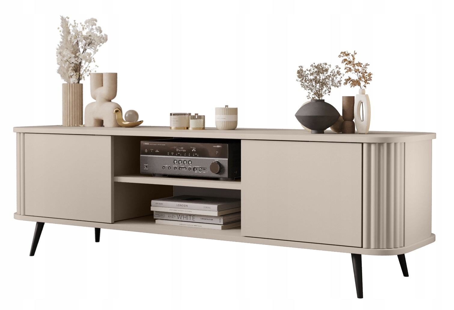 SZAFKA RTV Z LAMELAMI MOONLIGHT 150CM - KASZMIR